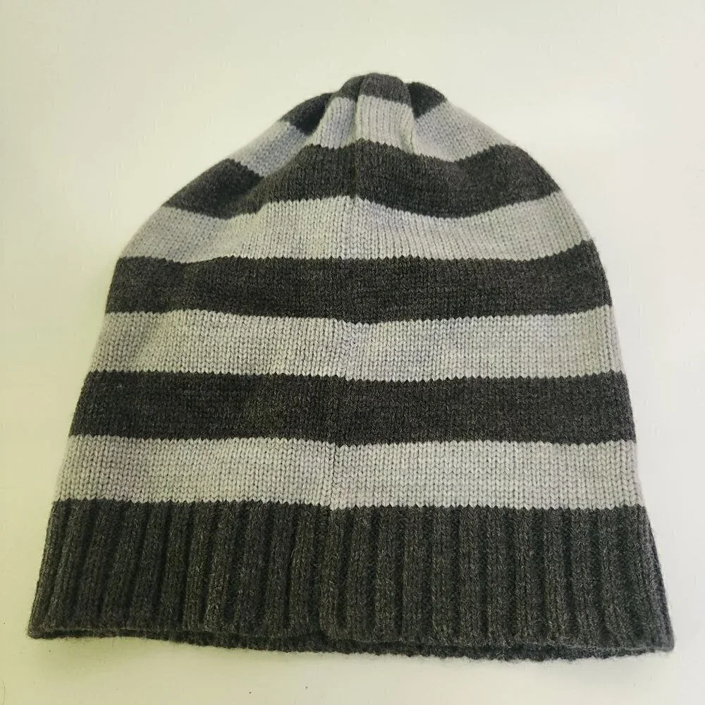 Michael Michael Kors Two Tone Gray Striped Beanie Unisex One Size